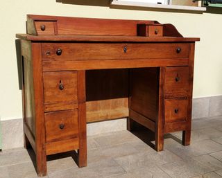 Scrivania completa legno anni '20