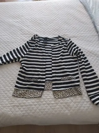 Cardigan Coconuda righe nere bianche