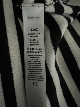 Maglia a righe bianche e nere tg 46
