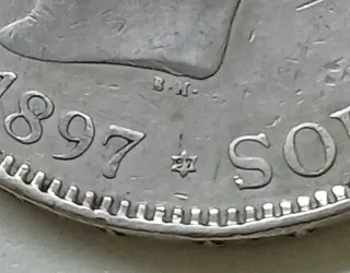 Moneda plata 5 pesetas Alfonso XIII 1897 (*18-97)