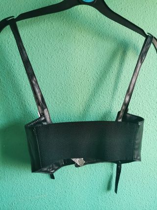 Corsé polipiel con tirantes y hebillas