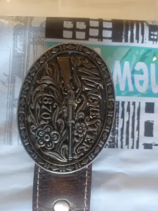 Cinturón Hombre Hebilla Metálica Estilo Western