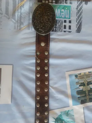 Cinturón Hombre Hebilla Metálica Estilo Western