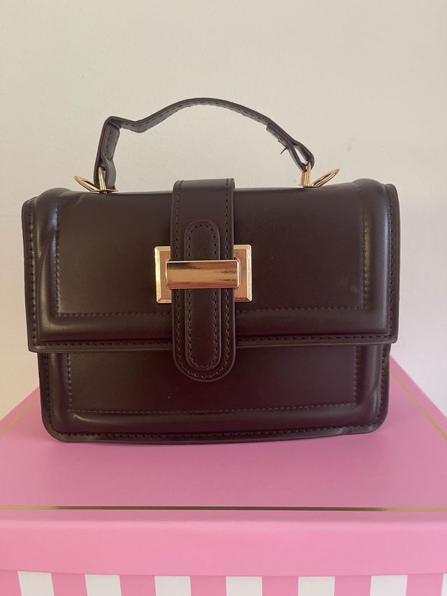 Bolso vintage cuadrado marrón