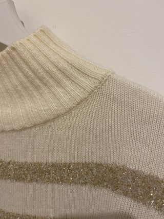 Jersey Marella Rayas Beige y Dorado