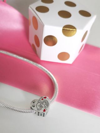 CHARM GATO CORAZON HUELL PARA PULSERA PANDORA CAJA