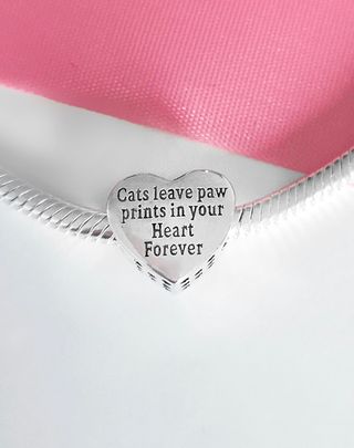 CHARM GATO CORAZON HUELL PARA PULSERA PANDORA CAJA