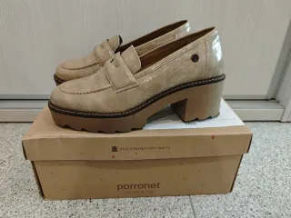 Zapatos Porronet Piel Beige Talla 38