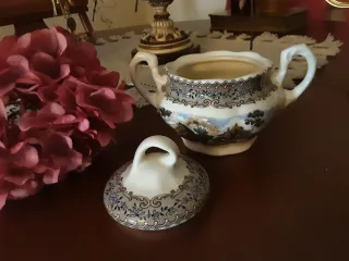 Azucarero Cartuja de Sevilla Porcelana