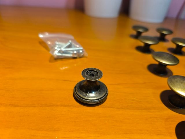 12 Pomos Redondos Bronce Antiguo