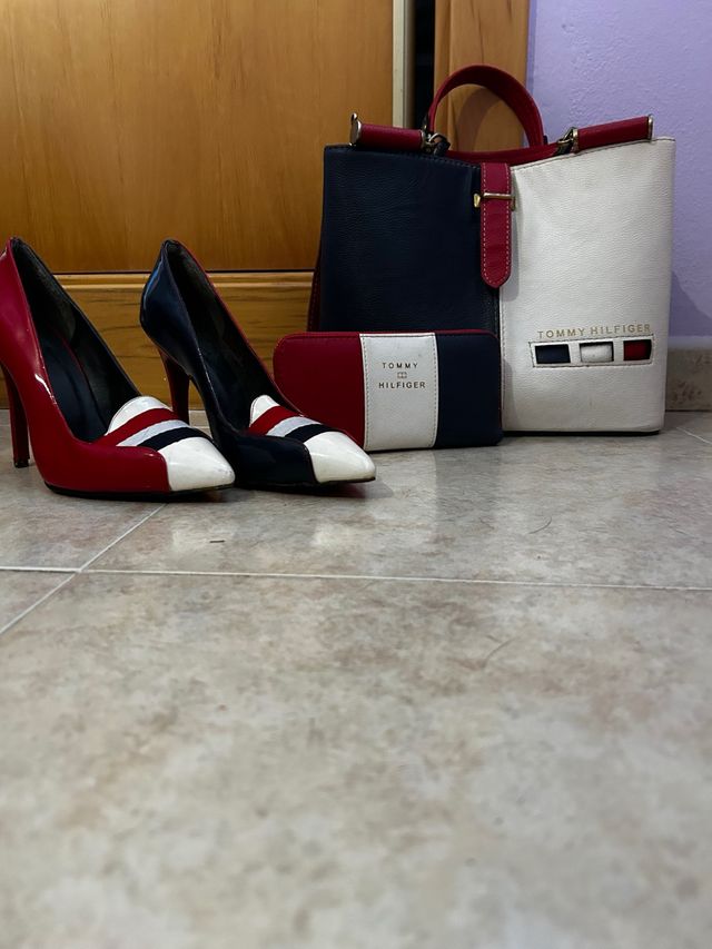 Conjunto Tommy Hilfiger: Zapatos, Bolso y Cartera