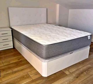 Canapé y Colchón Gris/Blanco