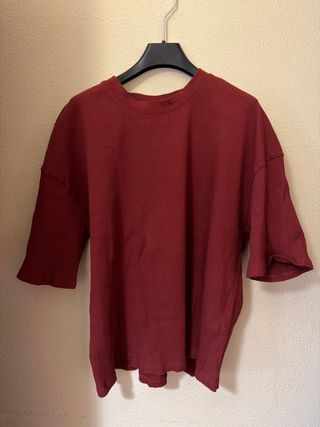 Blusa de manga corta acanalada