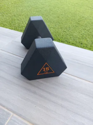 Mancuerna/pesa 15kg Decathlon Negra