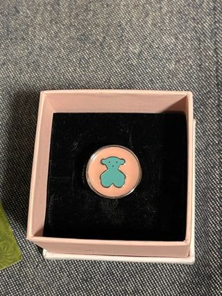 Anillo Tous Oso Rosa y Turquesa