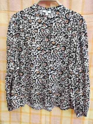 Blusa C&A Animal Print Manga Larga
