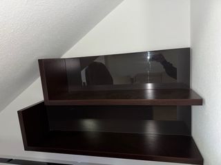 Estanterías de pared madera y cristal