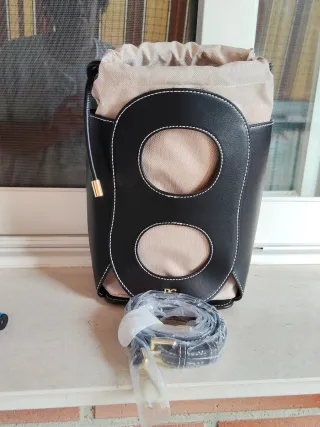 Bolso bandolera PG negro y beige
