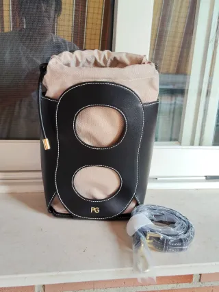 Bolso bandolera PG negro y beige