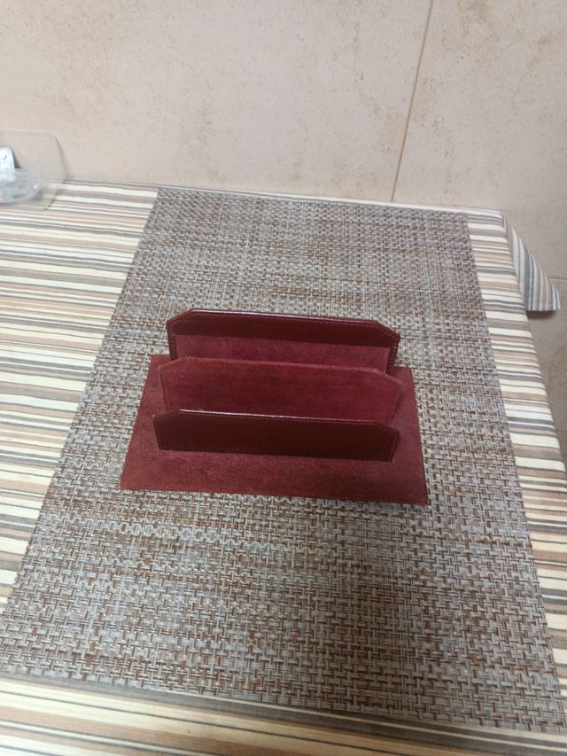 Organizador de escritorio de piel