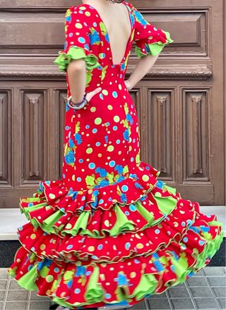 Traje Flamenca T.38-40 o para Niña 11-12 - 13 Años