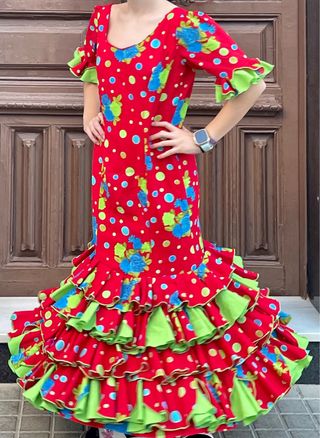Traje Flamenca T.38-40 o para Niña 11-12 - 13 Años
