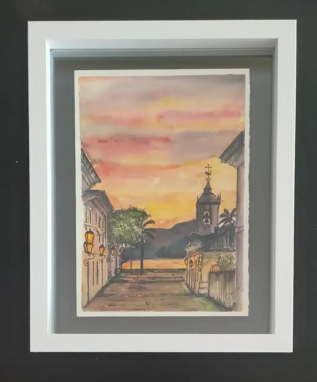 Lámina acuarela pintada a mano