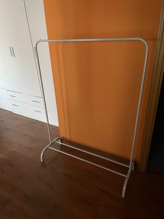 Burro perchero metálico blanco