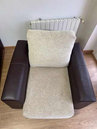 Sillón individual tela y piel