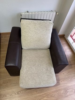 Sillón individual tela y piel