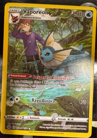 Carta Pokémon Vaporeon FASE 1 TG02/TG30