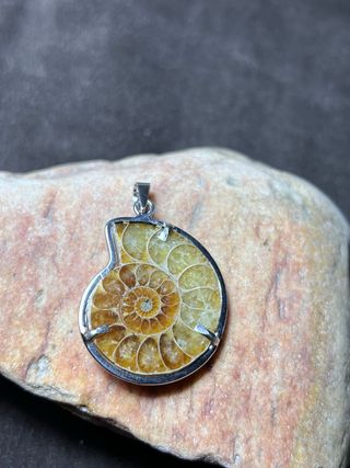 Ciondolo Argento 925 con Ammonite Fossile