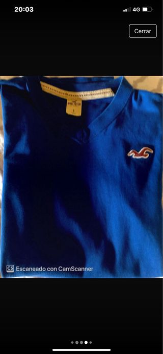 Camiseta Hollister Azul Talla S