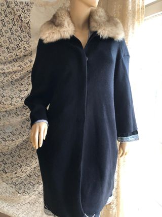 Zara Chaqueta Punto Cuello Pelo Negro