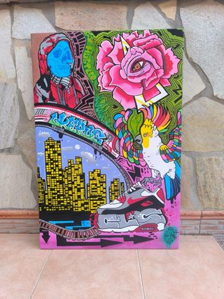 Cuadro Graffiti Multicolor Hustle
