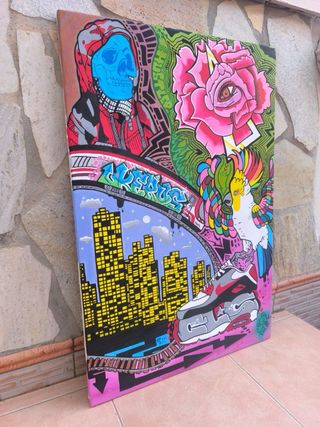 Cuadro Graffiti Multicolor Hustle