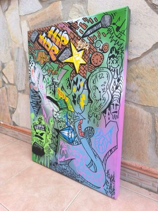 Cuadro Graffiti Arte Urbano Multicolor