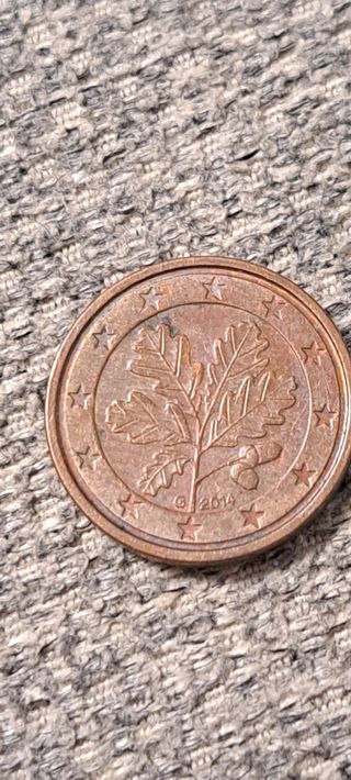 Moneda 1 céntimo Roble Alemania 2014 G