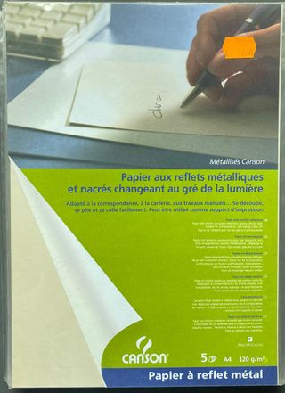Confezione da 5 fogli di carta metallizzata A4 Pearl x11