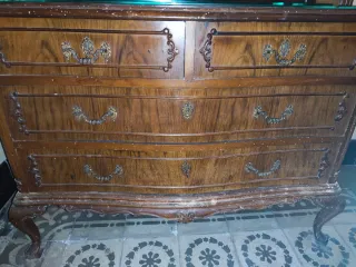 Tocador antiguo 4 cajones espejo