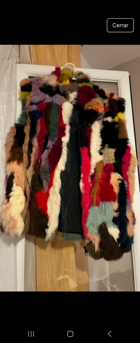 Chaqueta de piel multicolor con cremallera