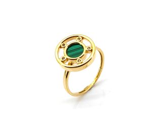 E1778365-37	Sortija Oro 18k Con Malaquita