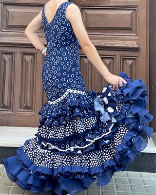 Traje de flamenca azul talla 3840