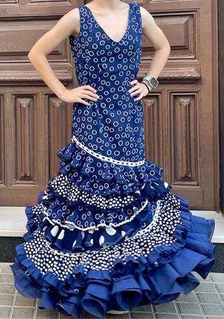 Traje de flamenca azul talla 3840