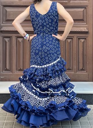 Traje de flamenca azul talla 3840