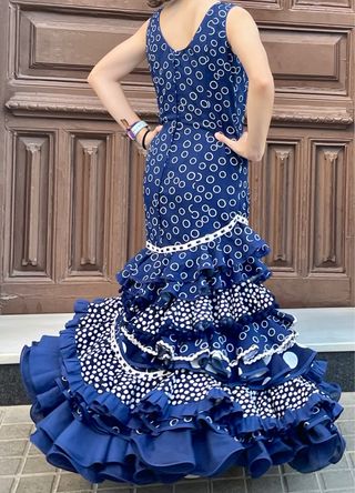 Traje de flamenca azul talla 3840