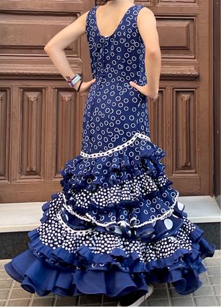 Traje de flamenca azul talla 3840