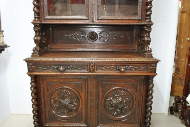 Antiguo aparador trinchero con vitrina S.XIX