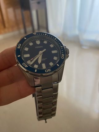 Reloj Fossil Azul y Plateado con Caja