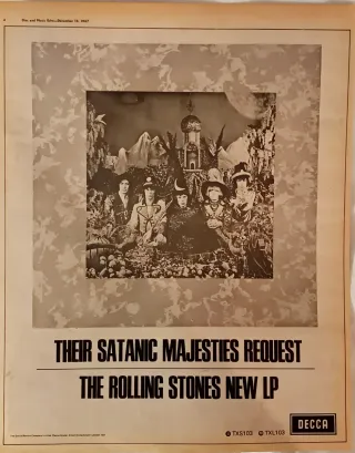 Anuncio Rolling Stones Satanic Majesties '67
